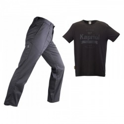 Set basic pantalone grigio + t-shirt nera misure M...