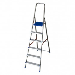 Scala domestica in alluminio 6 gradini 188 cm blu...